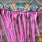 HILASON WESTERN LEATHER HORSE BREAST COLLAR HAND PAINT W/ FRINGES