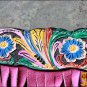 HILASON WESTERN LEATHER HORSE BREAST COLLAR HAND PAINT W/ FRINGES