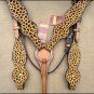 HILASON WESTERN LEATHER BRIDLE HEADSTALL BREAST COLLAR CHEETAH LEOPARD PRINT