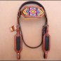 HILASON WESTERN LEATHER BRIDLE HEADSTALL MAHOGANY BEADED INLAY HAIR TASSEL