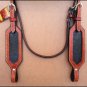 HILASON WESTERN LEATHER BRIDLE HEADSTALL MAHOGANY BEADED INLAY HAIR TASSEL