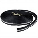 HORZE SOFT ORBIT TEXTILE SOFT POLYESTER HORSE LUNGING LINE BLACK LIGHT GREY