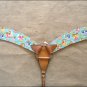 T61 WESTERN LEATHER HORSE HEADSTALL BRIDLE BREAST COLLAR SET FUN PRINT