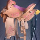 BH135-F HILASON WESTERN LEATHER BARREL RACING TRAIL PLEASURE RIDING SADDLE 16"