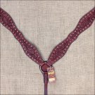 NEW HILASON WESTERN LEATHER HORSE BREAST COLLAR MAHOGANY w/ RED RHINESTONES