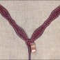 NEW HILASON WESTERN LEATHER HORSE BREAST COLLAR MAHOGANY w/ RED RHINESTONES