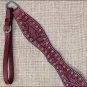NEW HILASON WESTERN LEATHER HORSE BREAST COLLAR MAHOGANY w/ RED RHINESTONES