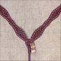 NEW HILASON WESTERN LEATHER HORSE BREAST COLLAR MAHOGANY w/ RED RHINESTONES