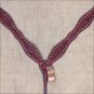 NEW HILASON WESTERN LEATHER HORSE BREAST COLLAR MAHOGANY w/ RED RHINESTONES