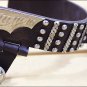 HILASON ANTIQUE BROWN LADIES SPURS STAINLESS STEEL DOTS CHAP GUARD
