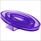 HORZE WESTERN TACK FLEXIBLE RUBBER HORSE TRANSPARENT CURRY COMB SMALL PURPLE