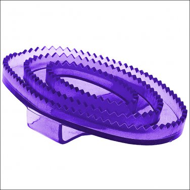 HORZE WESTERN TACK FLEXIBLE RUBBER HORSE TRANSPARENT CURRY COMB SMALL PURPLE