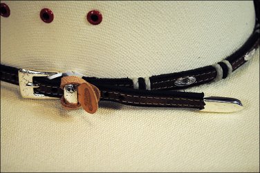 JUSTIN BRANDS BLACK FLORAL EMBOSSED AND STUDDED COWBOY HATBAND