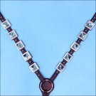 HILASON WESTERN LEATHER HORSE BREAST COLLAR BROWN BLUE BLING CONCHO