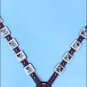 HILASON WESTERN LEATHER HORSE BREAST COLLAR BROWN BLUE BLING CONCHO