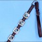 HILASON WESTERN LEATHER HORSE BREAST COLLAR BROWN BLUE BLING CONCHO