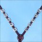 HILASON WESTERN LEATHER HORSE BREAST COLLAR BROWN BLUE BLING CONCHO