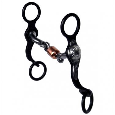 METALAB SANTA FE WILD FLOWER DOG BONE CURB HORSE BIT CLASSIC ANTIQUE FINISH