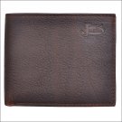 JUSTIN BROWN TAN PEBBLE GRAIN LEATHER BASIC BIFOLD MENS WALLET W/ 6 CARD SLOTS