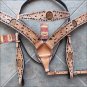 V1 HILASON WESTERN LEATHER HORSE HEADSTALL BRIDLE BREAST COLLAR TAN BLACK