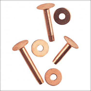 WL-77-3020 WEAVER LEATHER ASSORTED COPPER RIVETS AND BURRS HORSE TACK QTY 12