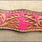 HILASON WESTERN LEATHER HORSE BRIDLE HEADSTALL BREAST COLLAR TAN PINK HAND PAINT