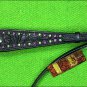 HILASON WESTERN LEATHER HORSE HEADSTALL BRIDLE BLACK RHINESTONES PURPLE GREEN