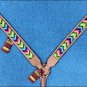 HILASON WESTERN LEATHER HORSE BREAST COLLAR TAN W/ AZTEC INLAY