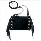 AW712 AMERICAN WEST BLACK LEATHER LADIES CROSS BODY POUCH SHOULDER HANDBAG PURSE