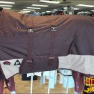 84" HILASON 1200D WINTER WATERPROOF POLY  HORSE BLANKET WITH BELLY WRAP BROWN
