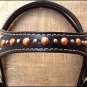 HILASON WESTERN LEATHER HORSE BRIDLE HEADSTALL WITH STUDS - BLACK