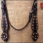 HILASON WESTERN LEATHER HORSE BRIDLE HEADSTALL WITH STUDS - BLACK