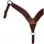 CIRCLE Y 2 3/4&acirc;�� LEATHER TACK MINI BASKETWEAVE TOOLED BREAST COLLAR HEAVY OIL