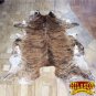 H150F HILASON HAIR ON LEATHER BRAZILIAN COWHIDE SKIN RUG CARPET EXOTIC TRI COLOR