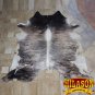 H149F HILASON HAIR ON LEATHER BRAZILIAN COWHIDE SKIN RUG CARPET EXOTIC TRI COLOR