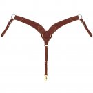 WEAVER HARNESS LEATHER HORIZONS ROPER BREAST COLLAR W/ CENTER DEE STANDARD TAN