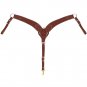 WEAVER HARNESS LEATHER HORIZONS ROPER BREAST COLLAR W/ CENTER DEE STANDARD TAN