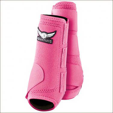 LARGE TREVOR BRAZILE RELENTLESS ALL AROUND HORSE SPORT HIND REAR BOOTS PAIR PINK