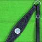F71 HILASON WESTERN LEATHER HORSE BREAST COLLAR BLACK TURQUOISE BLING CONCHO