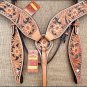 S8 HILASON WESTERN LEATHER HORSE BRIDLE HEADSTALL BREAST COLLAR LIGHT OIL BLACK