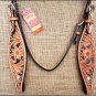 S8 HILASON WESTERN LEATHER HORSE BRIDLE HEADSTALL BREAST COLLAR LIGHT OIL BLACK
