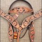 S8 HILASON WESTERN LEATHER HORSE BRIDLE HEADSTALL BREAST COLLAR LIGHT OIL BLACK