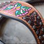 S8 HILASON WESTERN LEATHER HORSE ONE EAR HEADSTALL BROWN W/ HAND PAINT BUTTERFLY