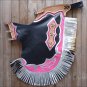 CK840-F HILASON PRO RODEO BRONC BULL RIDING SMOOTH LEATHER CHINKS CHAPS BLACK
