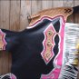 CK840-F HILASON PRO RODEO BRONC BULL RIDING SMOOTH LEATHER CHINKS CHAPS BLACK