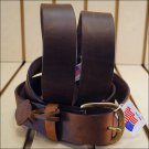44IN. JUSTIN BASIC WORK LEATHER MANS BELT BROWN MADE IN THE USA.
