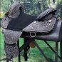 TW101BKRO-F HILASON BLACK TREELESS WESTERN TRAIL BARREL RACING HORSE SADDLE 17"