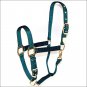 LARGE 1&acirc;�� HAMILTON PRODUCTS USA NYLON HORSE ADJUSTABLE CHIN HALTER SNAP GREEN
