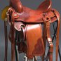 RS112MRED-F HILASON WESTERN LEATHER BIG KING WADE RANCH COWBOY ROPING SADDLE 15"
