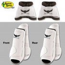 LRG WHITE RELENTLESS TREVOR BRAZILE FRONT REAR SPORT BELL BOOT 6 PACK HORSE LEG
